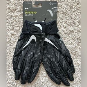 Nike Superbad NFL Football Gloves Black Gray